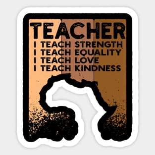 teacherBlack Women Teacher Afro Retro Black History Month Sticker